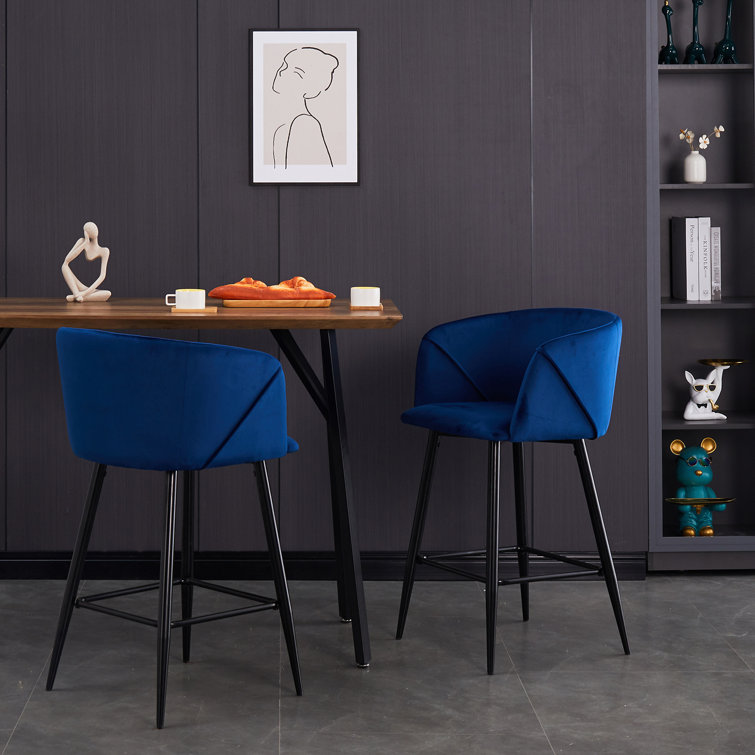 Etta Avenue™ Braxton Velvet Counter Bar Stool & Reviews Wayfair Canada